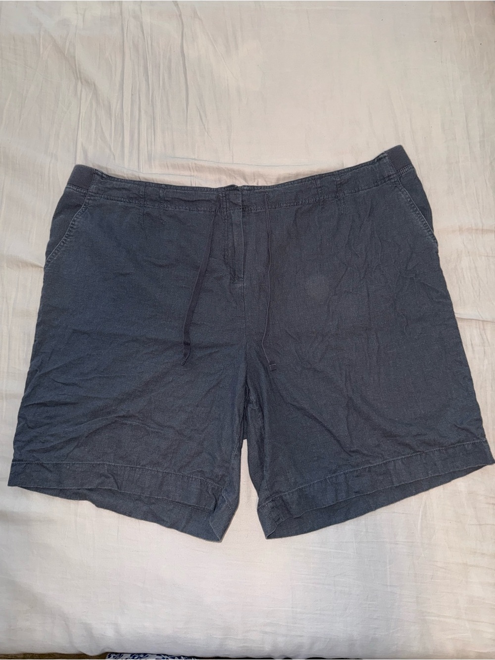 J. Jill Women's Dark Navy Drawstring linen Bermuda Shorts